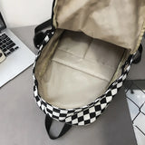 Lkblock Fashion Girls Plaid Backpack Waterproof Leisure Shoulder Bag Women Laptop Mochila Bookbag Travel Rucksack for Female