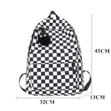 Lkblock Fashion Girls Plaid Backpack Waterproof Leisure Shoulder Bag Women Laptop Mochila Bookbag Travel Rucksack for Female