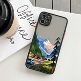 Lkblock Cartoon Scenery Girl Phone Case For iphone 7 8 Plus 16 15 14 13 11 12 Pro Max for iPhone X XR XS MAX Hard Shockproof Cover Funda