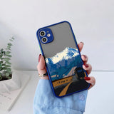 Lkblock Cartoon Scenery Girl Phone Case For iphone 7 8 Plus 16 15 14 13 11 12 Pro Max for iPhone X XR XS MAX Hard Shockproof Cover Funda