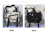 Lkblock Unisex Large Capacity Casual Fashion Single Shoulder Bag Korean Teenagers Multiple Pockets Book Bag Nylon Waterproof Travel Bag