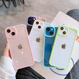 Lkblock Candy Transparent Phone Case For iPhone 13 12 mini 11 12 14 Pro X XR XS Max 7 8 15 Pro SE 2020 Shockproof Back Case Cover