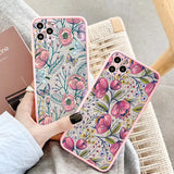 Lkblock Flower Plant Phone Case for iphone 11 12 13 14 15 Pro Max for iphone X XS MAX XR 6s 7 8 Plus Back Shockproof Cover Funda Shell