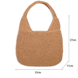 Lkblock Summer Straw Bag For Women Woven Handmade Handbag Large Capacity Lady Tote Vacation Beach Bag Rattan Shoulder Bag