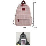 Lkblock 2024 New Leisure Plaid Backpack Woman Nylon Casual Double Shoulder Pack School Bag for Teenage Girl Boy Student Mochilas Satchel