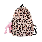 Lkblock Large Capacity Waterproof Fashion Nylon Women Backpack Female Leopard Print Travel Computer Bag College Girls School Bag