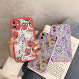 Lkblock Flower Plant Phone Case for iphone 11 12 13 14 15 Pro Max for iphone X XS MAX XR 6s 7 8 Plus Back Shockproof Cover Funda Shell