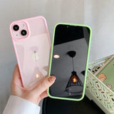 Lkblock Candy Transparent Phone Case For iPhone 13 12 mini 11 12 14 Pro X XR XS Max 7 8 15 Pro SE 2020 Shockproof Back Case Cover