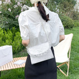 Lkblock - Retro Crossbody Bags for Women Vintage Lace Pearl Chain Ladies Small Square Shoulder Bag Female Clutch Purse Handbags Sac Femme
