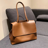 Lkblock Large Capacity Women Handbags  Solid Color Package Soft Pu Leather Shoulder Bag New Style Big Size Armpit Bags