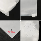 Lkblock 10Pcs 16Wires Frosted Zipper Bag Underwear Panties Socks Packaging Supplies Socks Cosmetic Storage Bags With Air Hole Resealable