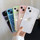 Lkblock Candy Transparent Phone Case For iPhone 13 12 mini 11 12 14 Pro X XR XS Max 7 8 15 Pro SE 2020 Shockproof Back Case Cover