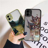 Lkblock Cartoon Scenery Girl Phone Case For iphone 7 8 Plus 16 15 14 13 11 12 Pro Max for iPhone X XR XS MAX Hard Shockproof Cover Funda