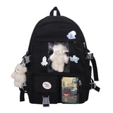 Lkblock Cute Women Backpacks Waterproof Multi-Pocket Nylon School Backpack for Student Female Girls Kawaii Laptop Book Pack Mochilas