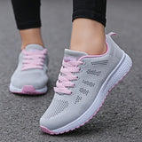 Lkblock Women Casual Shoes Fashion Breathable Walking Mesh Flat Shoes Woman White Sneakers Women Tenis Feminino Female Shoes