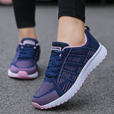 Lkblock Women Casual Shoes Fashion Breathable Walking Mesh Flat Shoes Woman White Sneakers Women Tenis Feminino Female Shoes