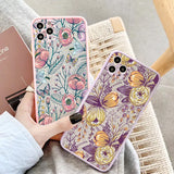 Lkblock Flower Plant Phone Case for iphone 11 12 13 14 15 Pro Max for iphone X XS MAX XR 6s 7 8 Plus Back Shockproof Cover Funda Shell