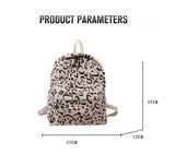 Lkblock Soft Faux Fur women backpack big capacity Winter Leopard print School Bag for Girls Travel female Backpacks Daypack Felt bagpack