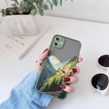 Lkblock Cartoon Scenery Girl Phone Case For iphone 7 8 Plus 16 15 14 13 11 12 Pro Max for iPhone X XR XS MAX Hard Shockproof Cover Funda