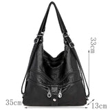 Lkblock Large Women Shoulder Bag Pu Leather Crossbody Bag Soft Leather Messenger Bag 3 Color Handbag Totes Designer Pocket Bag