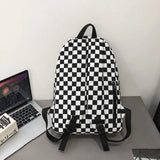 Lkblock Fashion Girls Plaid Backpack Waterproof Leisure Shoulder Bag Women Laptop Mochila Bookbag Travel Rucksack for Female