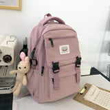 Lkblock New Waterproof Nylon Women Backpack Korean Japanese Fashion Female Students Schoolbag Multilayer Simple Sense Travel bag