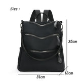 Lkblock Multi-pocket Black Nylon Women Backpack Female Simple Pattern Travel Bag High Quality Schoolbag For Teenage Girls Book Knapsack