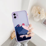 Lkblock Aesthetic Art Painted Mountain Scenery Phone Case for iphone 16 X XR XS MAX 7 8 Plus SE2 11 12 13 14 15 Pro Max Shell back Cover