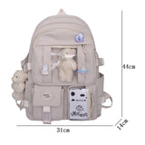 Lkblock Cute Women Backpacks Waterproof Multi-Pocket Nylon School Backpack for Student Female Girls Kawaii Laptop Book Pack Mochilas