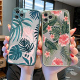 Lkblock Palm tree Leaves Plant Flower Phone Case for iphone 11 12 13 14 15 Pro Max 7 8 Plus X XR XS MAX Back Shockproof Cover Fundas