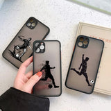 Lkblock Phone Case For iPhone 16 15 14 12 11 13 Pro Max X XS Max XR SE2 7 8 Plus Soccer Shockproof Clear Cute Back Cover Coque Football