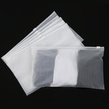 Lkblock 10Pcs 16Wires Frosted Zipper Bag Underwear Panties Socks Packaging Supplies Socks Cosmetic Storage Bags With Air Hole Resealable