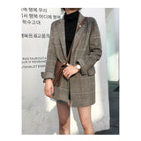 business casual outfits for women Plaid Suit Jacket for Women 2024 Autumn and Winter New Slim-Fit Mid-Length Retro Plaid Woolen Small Suit