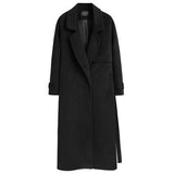 going out outfits Black Woolen Coat Women's Mid-Length Korean Style Coat New Autumn and Winter over-the-Knee Hepburn Style Woolen Fashion