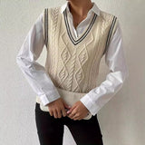 business casual outfits for women 2024 Autumn and Winter Fashion New Wear V-neck Knitted Vest (without Shirt)