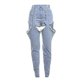 summer outfits inspo Style 2024 New Summer Fashion Trendy Street Shot Irregular Hollow Sexy High Waist Casual Jeans for Women