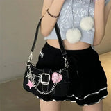 Lkblock Y2K Cross Decor Underarm Bag: Stylish Chain Shoulder Bag for Modern Women, Fashionable Pink Handbags and Purses