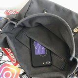 Lkblock Fashion Canvas Shoulder Bags for Women Men Japanese Style Casual Large Capacity Crossbody Bags Unisex Messenger School Bag
