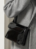 Lkblock - Elegant Patent Leather Women's Small Square Bag Ladies Vintage Shoulder Crossbody Bags Fashion Simple Female Handbags Tote Purse