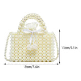 Lkblock Luxury Handmade Pearl Purses Ladies Wedding Bridal Party Beaded Evening Bag Magic Handbags Designer Crossbody Bag Women's Wallet