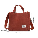 Lkblock - New Style Simple Corduroy Small Square Handbag Ins Fashion Trend Shoulder Bag For Women