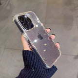 Lkblock Luxury Soft Silicone Clear Glitter Phone Case For IPhone 15 14 13 12 11 Pro Max 15 Plus X XS Max XR Shockproof Cover Funda