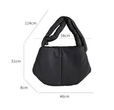 Lkblock Overlarge Cotton Tote Winter Puffy Padded Women Shoulder Bag Soft Warm Quilted Handbag Down Space Crossbody Bags for Women Chic