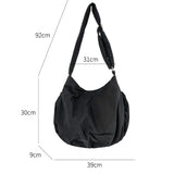 Lkblock New Folded Nylon Crossbody Bag Fashionable Korean Edition Casual Style Shoulder Bag Shrink Large Capacity Commuter Folded Bag