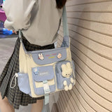 Lkblock Versatile bag for women's new student Japanese style shoulder bag with large capacity crossbody carrying bag