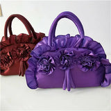 Lkblock Gothic Purple Y2k Hand Bag Women New Dark Lolita Soft Chic Handle Purse Female Vintage Flower Cute Mini Bag