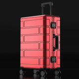 Lkblock All Aluminum Magnesium Alloy Rolling Luggage Case TSA Combination Lock Large Travel Bag with Wheels Business Hand Luggage