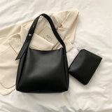 Lkblock Fashion Leather Tote Bag For Women Tend Female Simple Large High Capacity Shoulder Side Bag Handbags And Purses