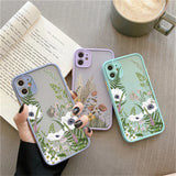 Lkblock Retro Flower Bud Phone Case for iphone 11 12 13 14 Pro Max 15 Plus Meticulous Plant for iphone X XS XR 7 8 Plus SE2 Back Covers