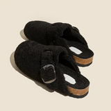 Lkblock Warm Thicken Lamb Wool Birken Slippers Women Winter Fur Flat Mules Shoes Woman Brand Designer Thick Bottom Outdoor Slides